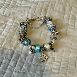 Kay’s Charmed Memories Elegant Blue and Silver Charm Bracelet Disney Theme